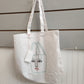 Embroidered White Tote Bag