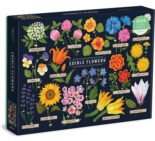 Edible Flowers Puzzle, 1000 Pieces, 27” x 20” – Difficult Jigsaw Puzzle with Colorful Floral Artwork and Educational Design – Thick, Sturdy Pieces, Challenging Family Activity