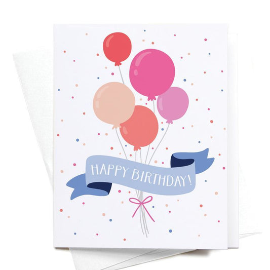 Happy Birthday Party Balloons Greeting Card