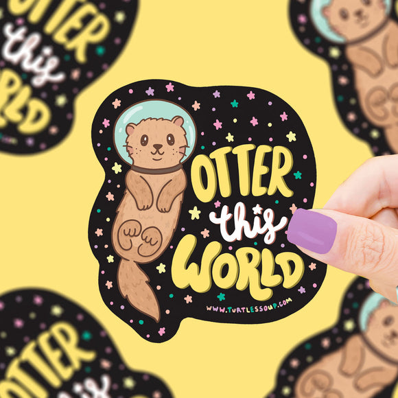 Otter This World Galaxy Vinyl Sticker