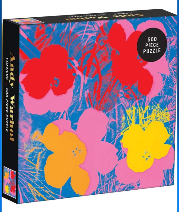 Galison Andy Warhol 500 Piece Jigsaw Puzzle with Flowers, Andy Warhol Art Foil Jigsaw Puzzle with Vibrant Flowers – Fun Indoor Activity, Multicolor