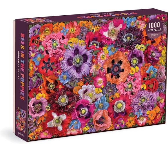 Bees in The Poppies 1000 Piece Puzzle from Galison - Beautiful 27