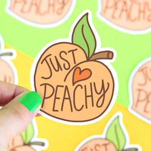 Just Peachy Fruit Vinyl Sticker