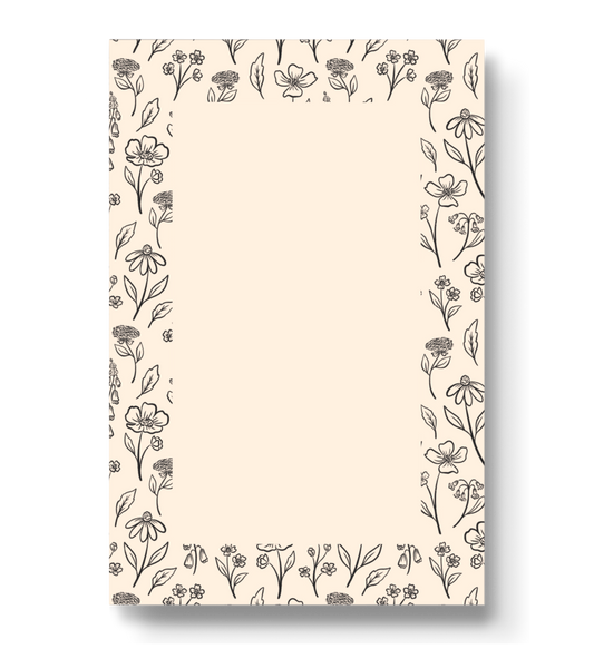 Ivory Pressed Floral Notepad, 4x6 in.