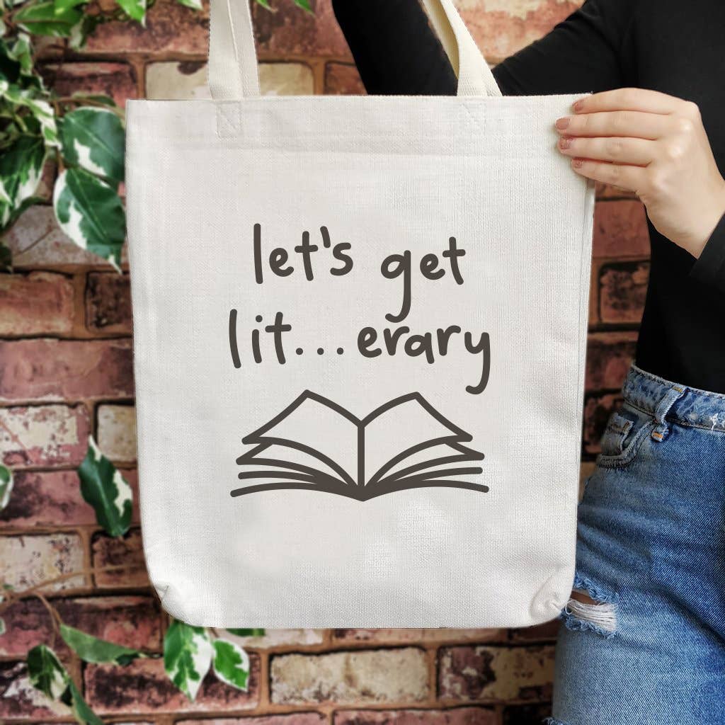 Bookish 'Let's Get Lit...erary' Large Tote Bag