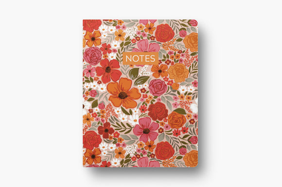 Rosewood Blooms Layflat Lined Notebook