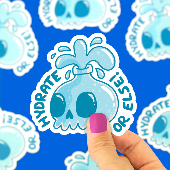 Hydrate Or Else Skull Vinyl Sticker