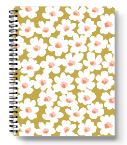 Citron Posies Spiral Lined Notebook 8.5x11in.