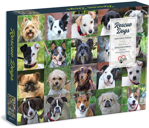 Galison Rescue Dogs Puzzle, 1000 Pieces, 27” x 20” – Difficult Dog Jigsaw Puzzle Featuring Stunning and Colorful Artwork – Thick, Sturdy Pieces, Challenging Family Activity