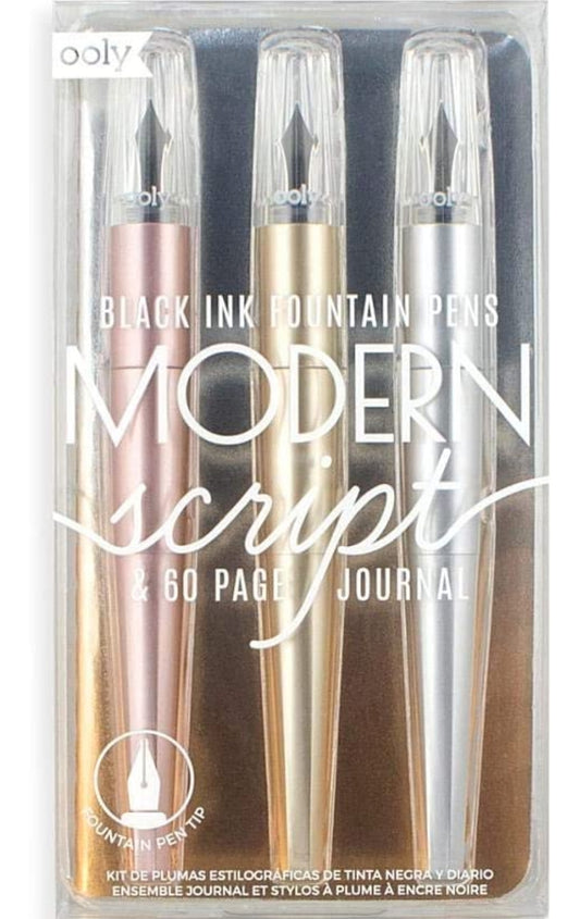 Ooly, Modern Script Fountain Pens and Journal Set