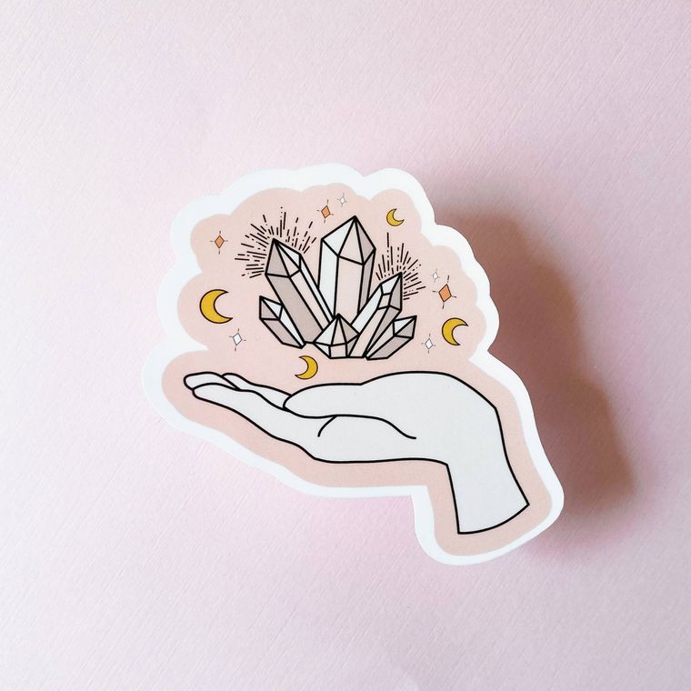 Crystal Witchy Sticker  | New Age, Moon, Stars, Celestial