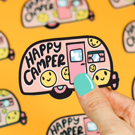Happy Camper Camping Vinyl Sticker