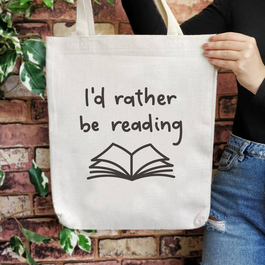Bookish 'I'd Rather Be Reading' Large Tote Bag