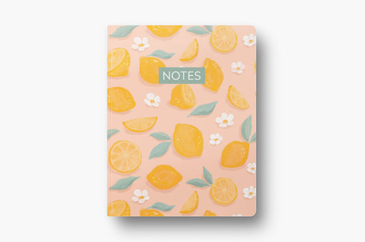 Painted Lemons Layflat Lined Notebook