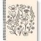Ivory Pressed Bouquet Spiral Lined Notebook 8.5x11in.
