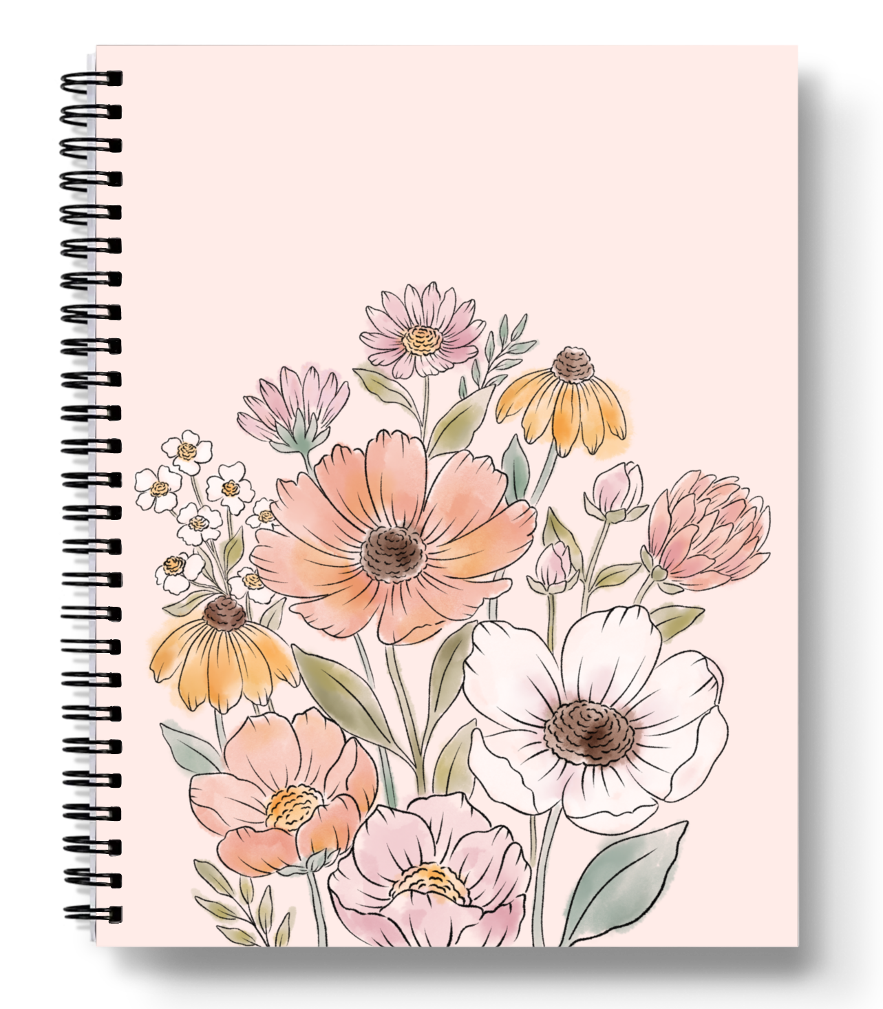 Wildflower Bunch Spiral Lined Notebook 8.5x11in.