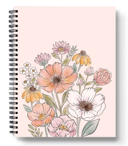 Wildflower Bunch Spiral Lined Notebook 8.5x11in.