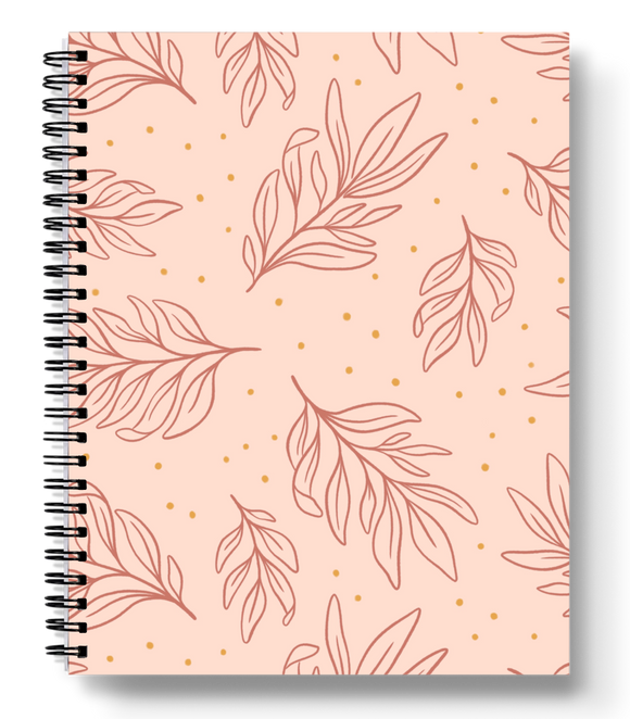 Pink Sage Spiral Lined Notebook 8.5x11in.