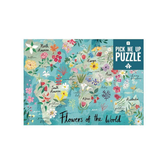 500-Piece Flowers Of The World Map Puzzle