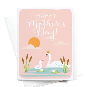 Happy Mother's Day Swan Greeting Card