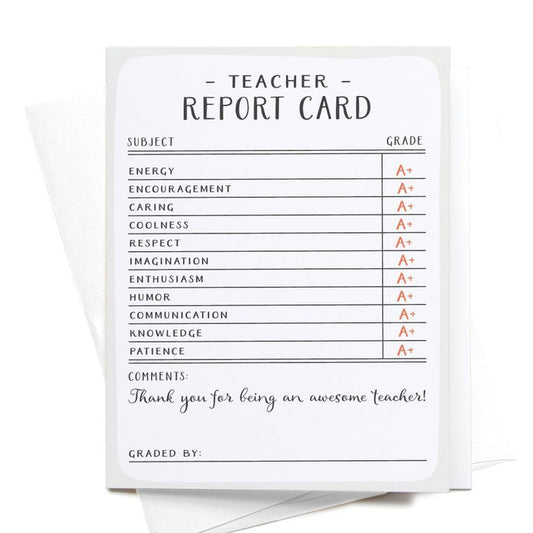 Teacher Report Card Greeting Card