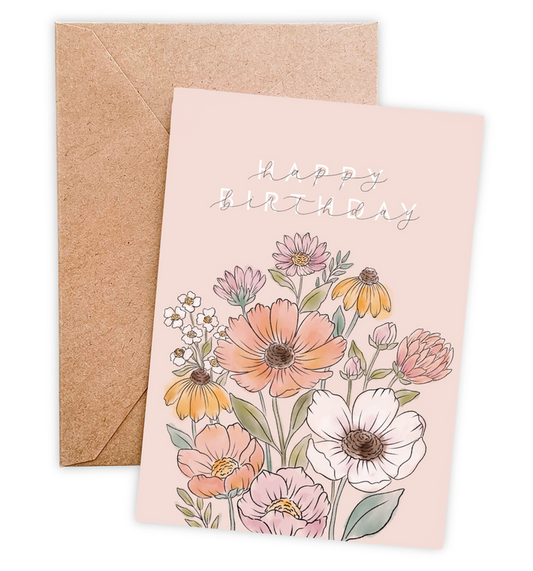 Wildflower Bunch Happy Birthday Card