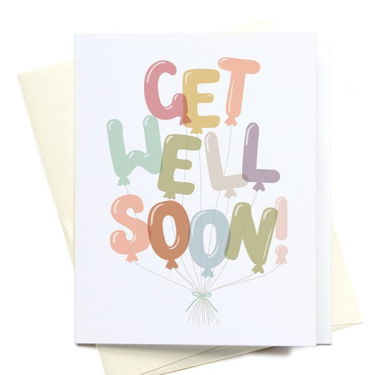 Get Well Soon Balloons Greeting Card