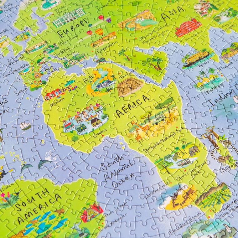 1000 Piece Circular World Map Puzzle – Books and Bakery